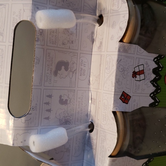 2 pk Peanuts Holiday Glass and Bamboo Tumbler with straws NWT - Picture 4 of 5